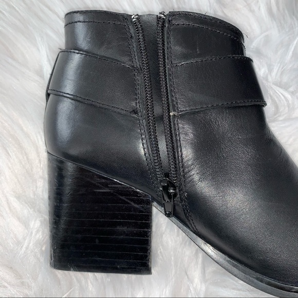 Marc Fisher Victa Moto Black Ankle Heeled Booties - Picture 9 of 10